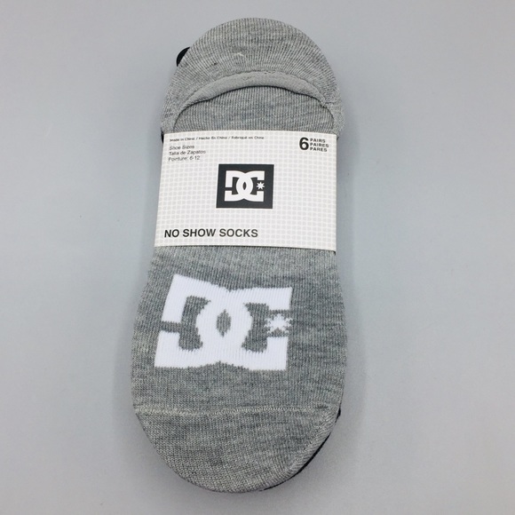 DC Shoes Co Men’s No Show Socks 6 Pairs Size 6-12